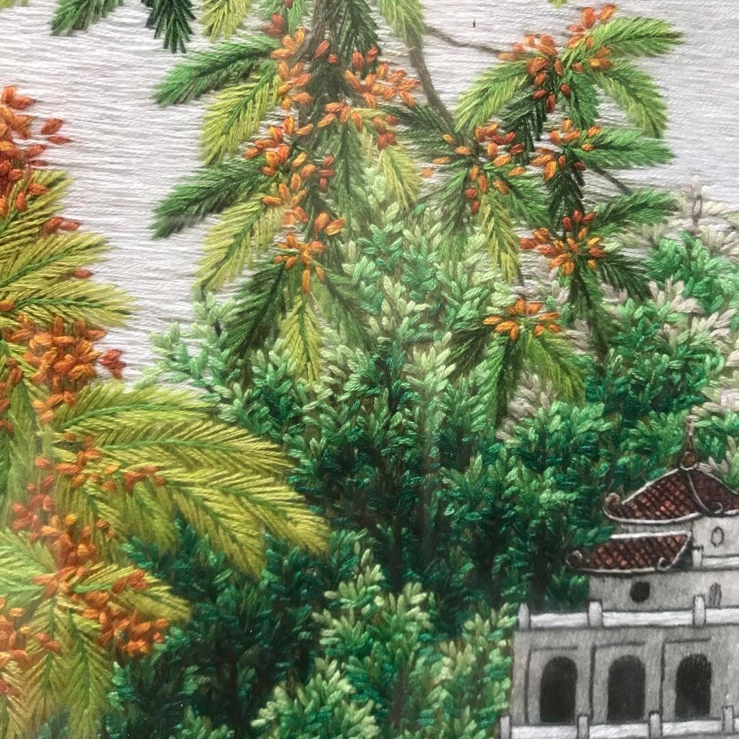 刺繍絵 ホアンキエム湖 ベトナムの刺繍絵 - Minh Trân Garden