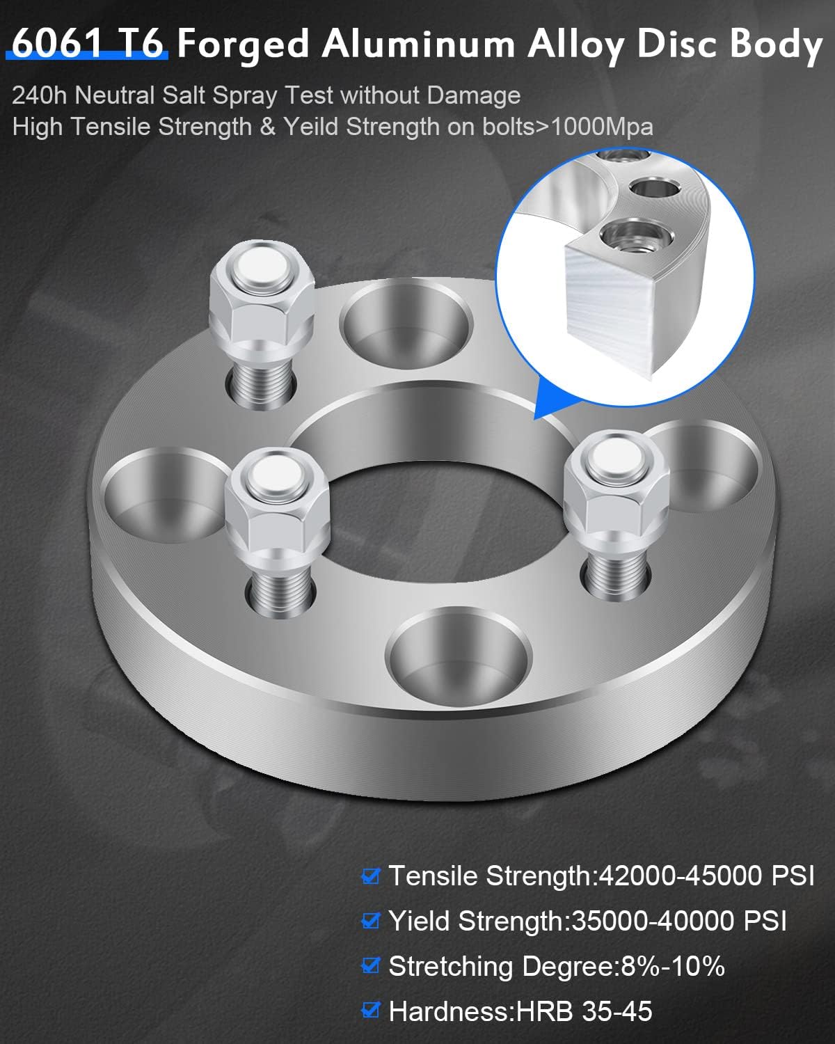 ECCPP 4PCS 1 inch 4x4.5 to 4x100 Wheel Spacers Adapters 4 Lug fits for Mustang for TL-Only Work with 4x100 Wheels