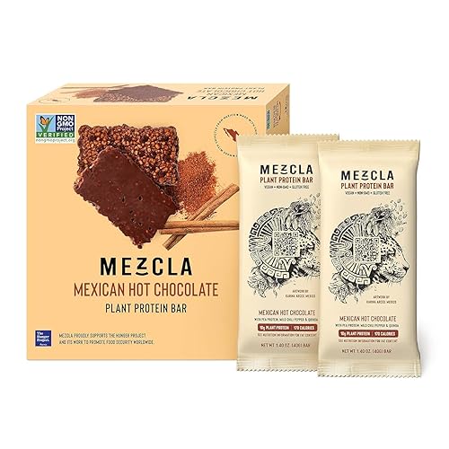 Miniatura 2 de Mezcla Barras veganas de proteínas vegetales chocolate caliente mexicano chipotle ingredientes de primera calidad sabor delicioso sin gluten sin OMG