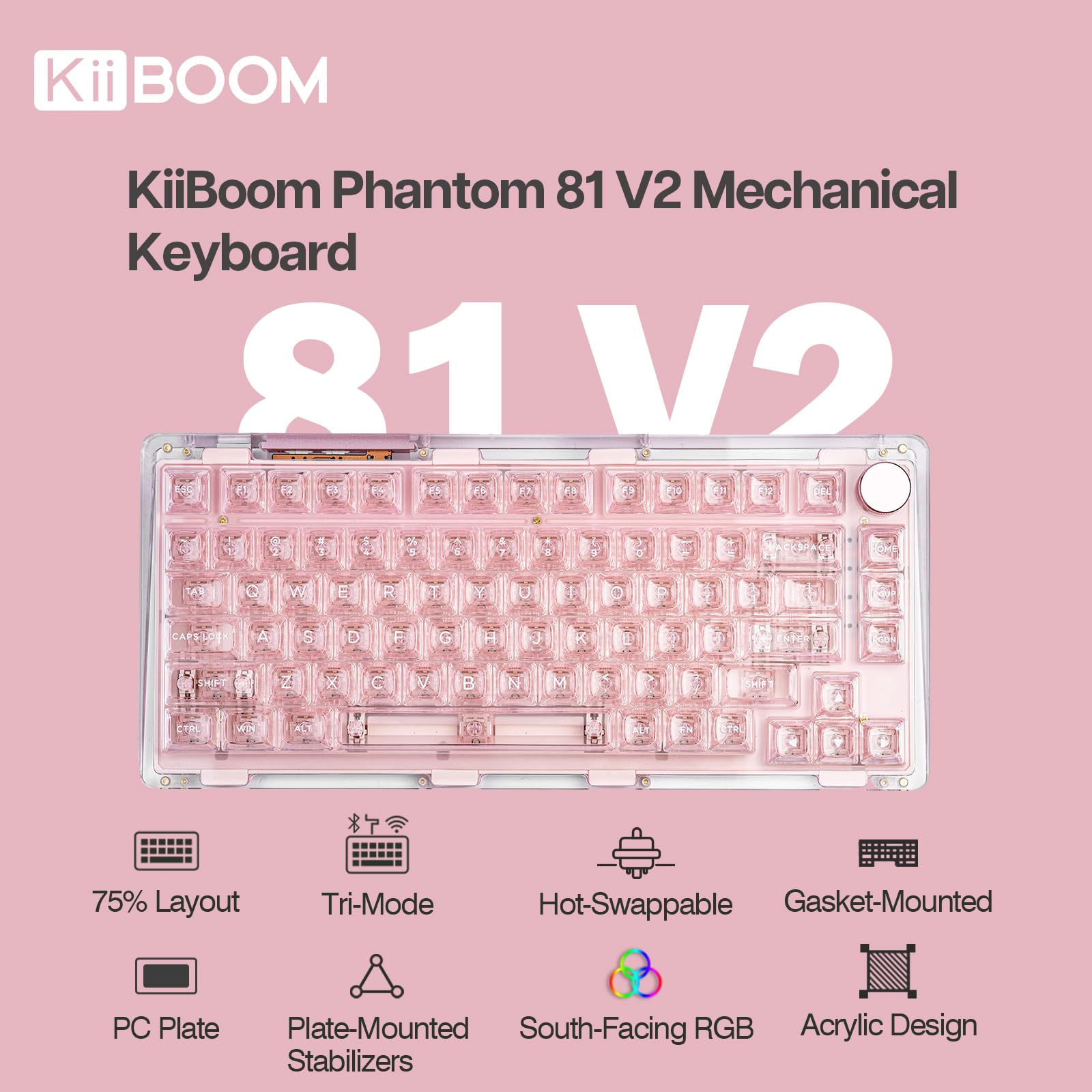 Amazon.com: KiiBoom Phantom 81 75% Transparent Mechanical
