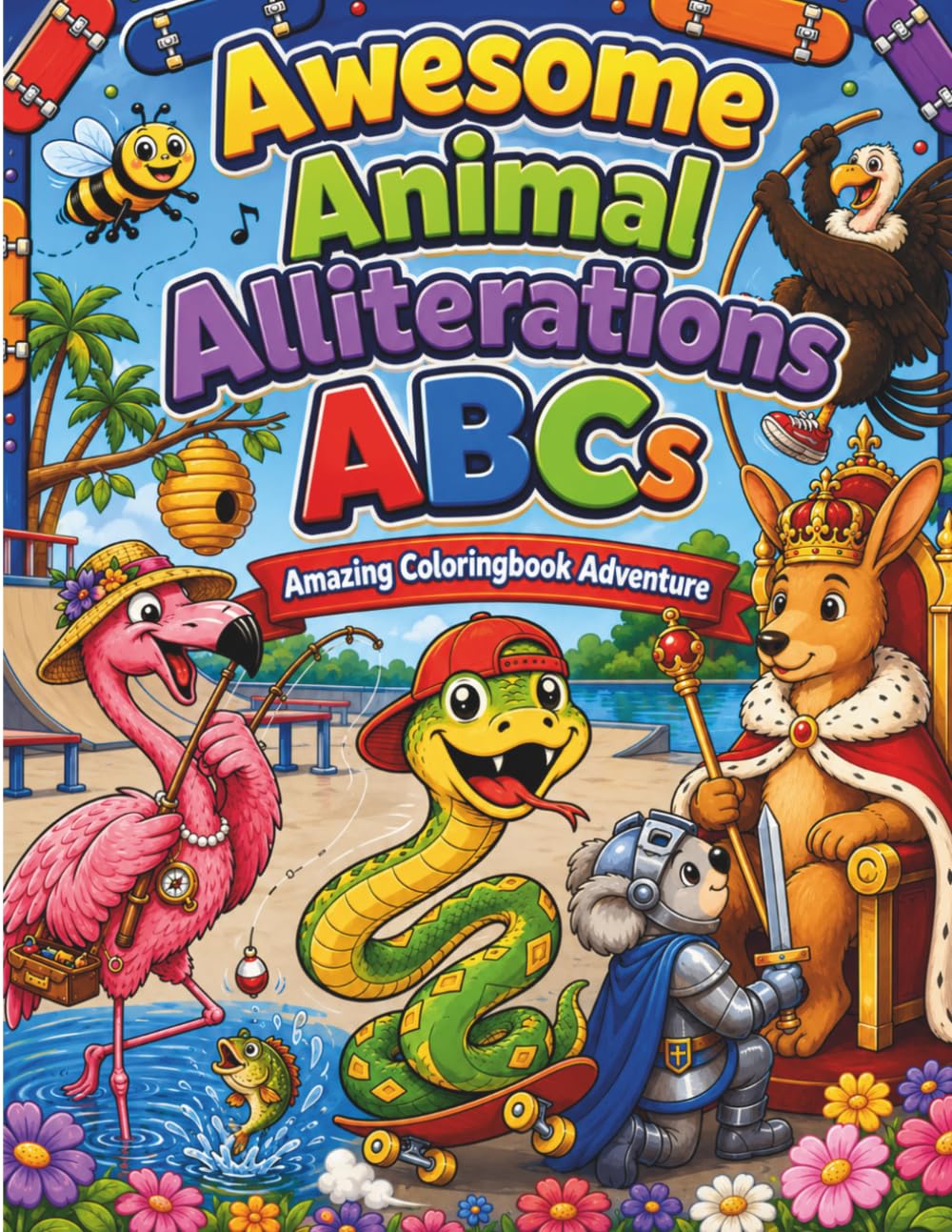 Awesome Animal Alliterations ABCs: Amazing Coloringbook Adventure (A to Z Curious Minds Coloring Series)