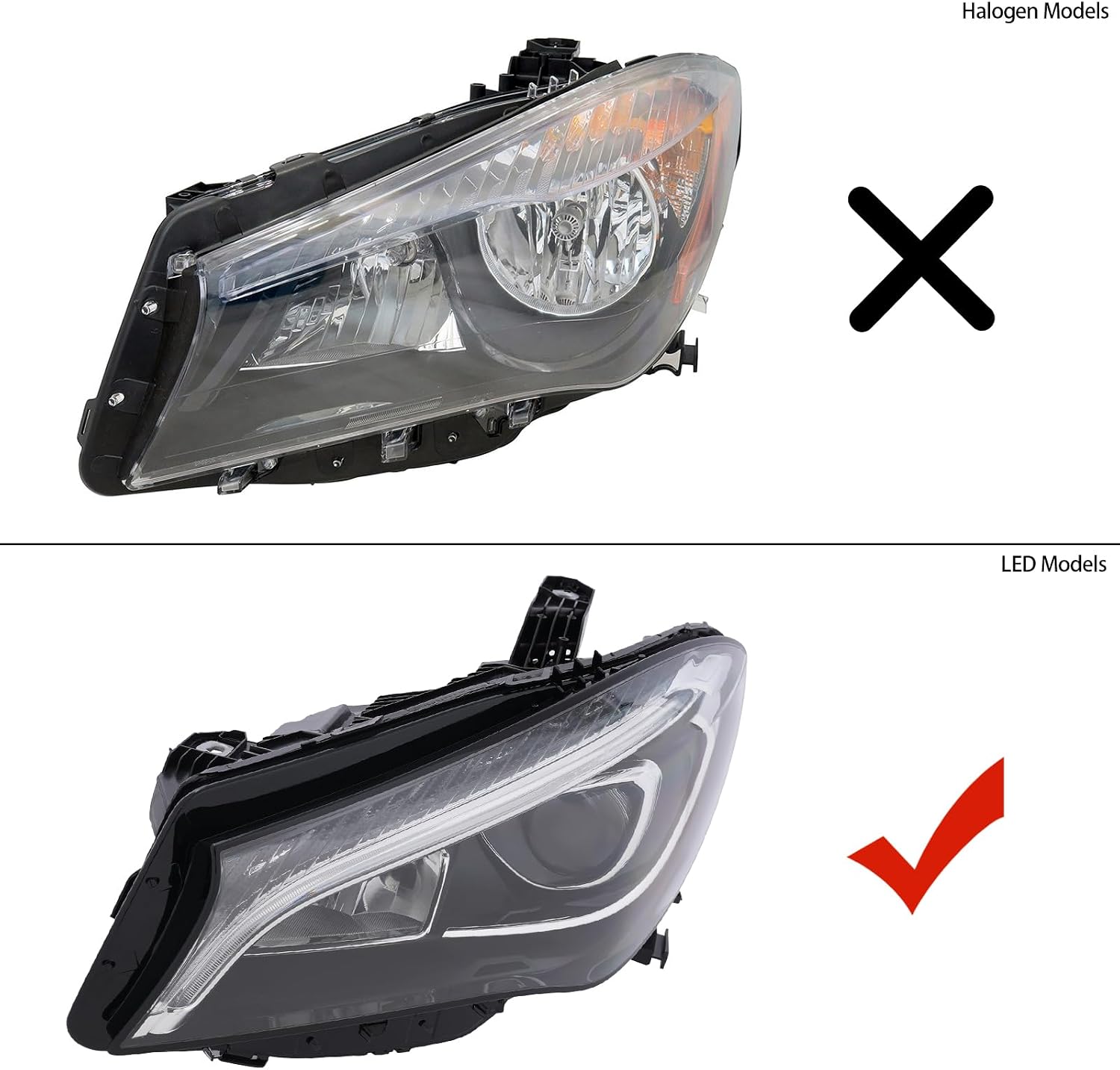 LED Headlight Assembly for 2017-2019 Mercedes-Benz CLA250 4Matic (NOT FOR Base/Sport Models)/for AMG CLA 45 (Ballast Not Included) Driver Side 1179061001