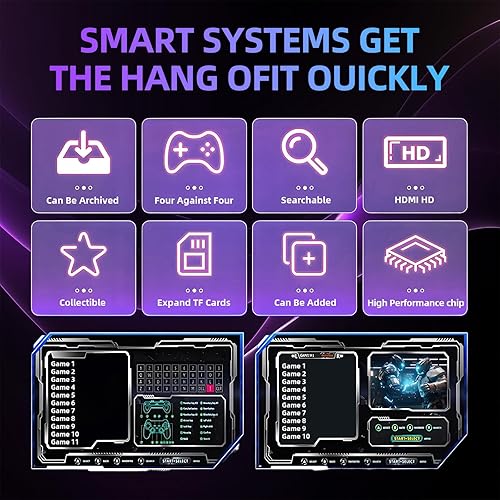 Miniatura 2 de G11 Pro Retro Gaming Console 4K, caja de videojuegos con 60000 juegos retro incorporados, más de 60 emuladores, juegos de TV retro Plug and Play con