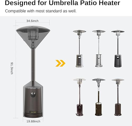 Miniatura 2 de EAST OAK Cubierta de calentador de patio como accesorio para calentador de patio al aire libre, tela Oxford 300D, cremallera, impermeable, a prueba