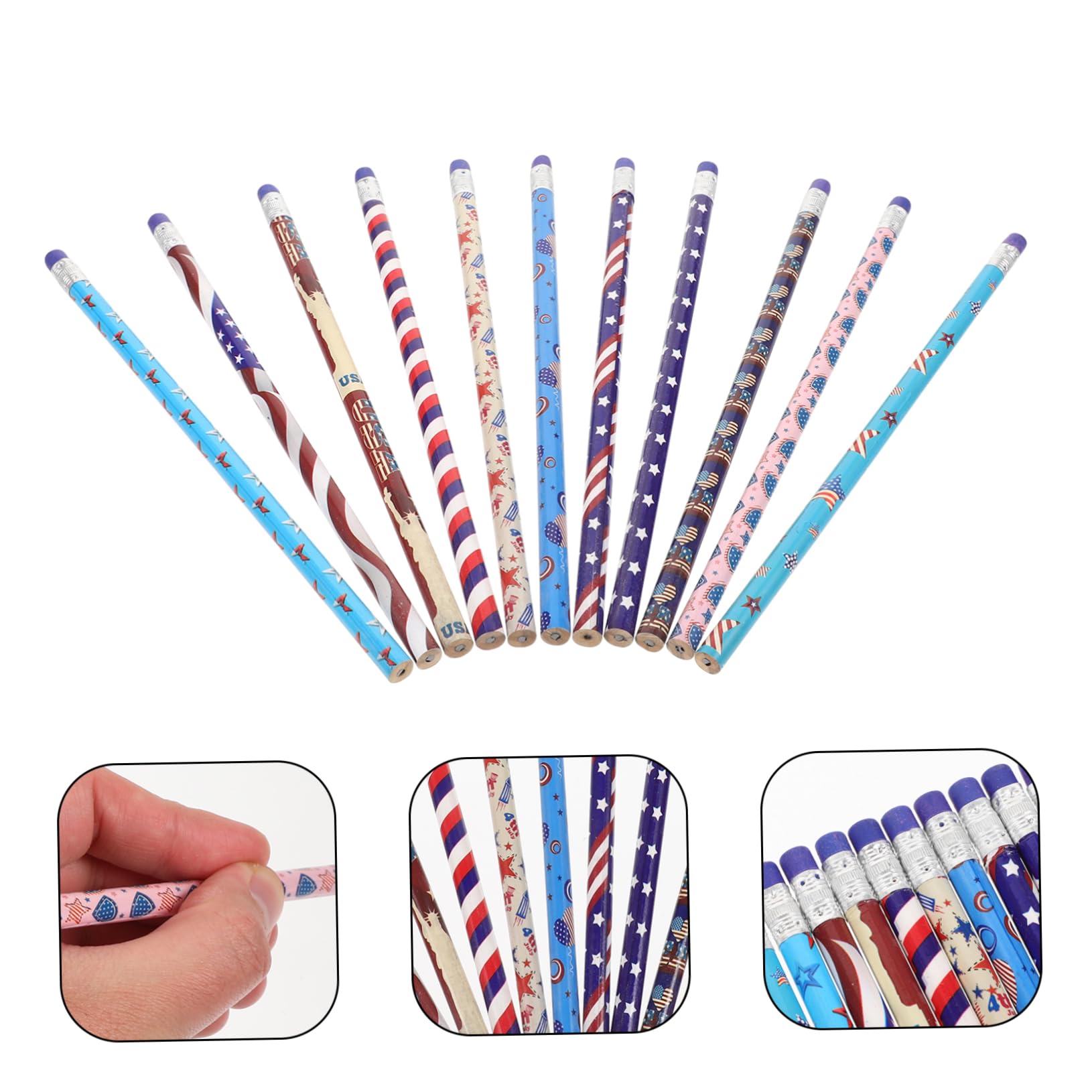 NUOBESTY 4 Juegos Lápiz De Lápiz De Papelería 4 De Julio Escribiendo Lápices Lapices Infantiles Lapices Para Niños Pintura Escribiendo Lápices De Madera Lapices Largos 48 Uds * 4