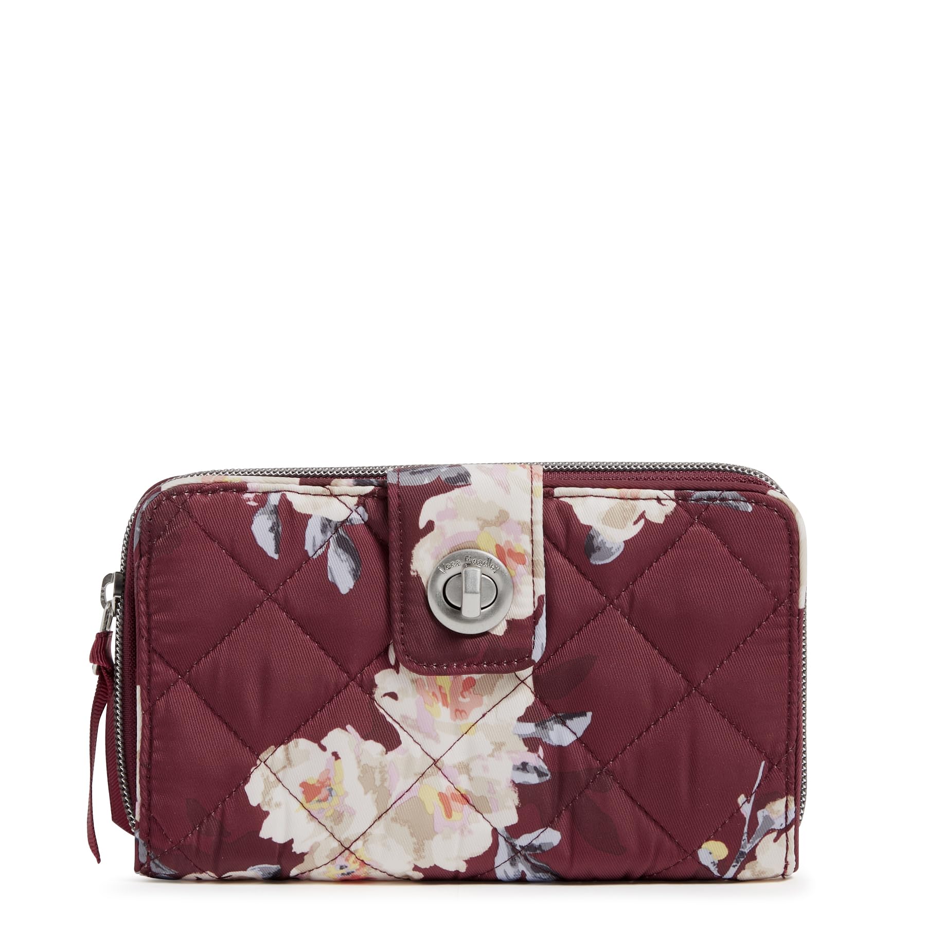 Vera Bradley Women's Performance Twill RFID Turnlock Wallet, Blooms and Branches, One Size
