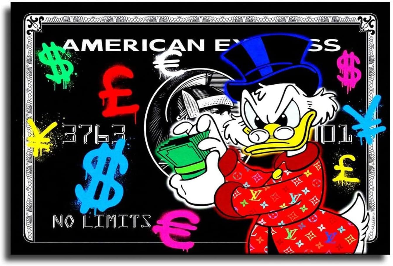 ZNOGraffiti Monopolys Scrooge American Express - Money Poster Decorative Painting Canvas Wall Art Living Room Posters Bedroom Painting 16x24inch(40x60cm)
