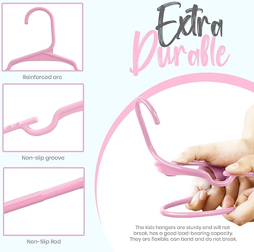 Miniatura 4 de Utopia Home Paquete de 40 perchas para niños, perchas de plástico para bebés de 11.5 pulgadas para armario, perchas para ropa y perchas infantiles