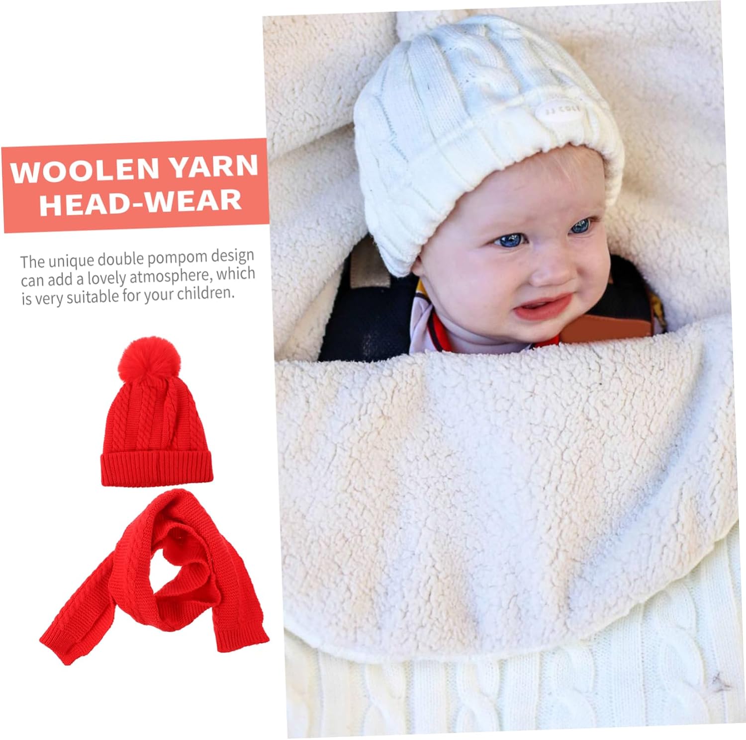 Children Hat Scarf Hats Comfortable Pom Pom Hat Children Kitted Hat Knitted Hat Warm Suit Cute Scarf