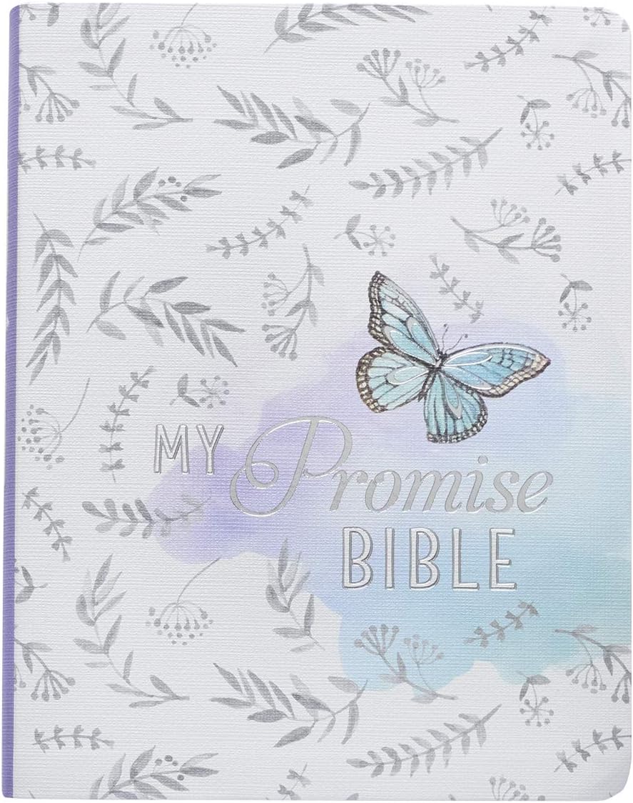 KJV Holy Bible, My Promise Bible, Faux Leather Flexcover w/Bible Tabs, Coloring Stickers, Ribbon Markers, King James Version, Purple Butterfly Floral (KJV Promise Editions)
