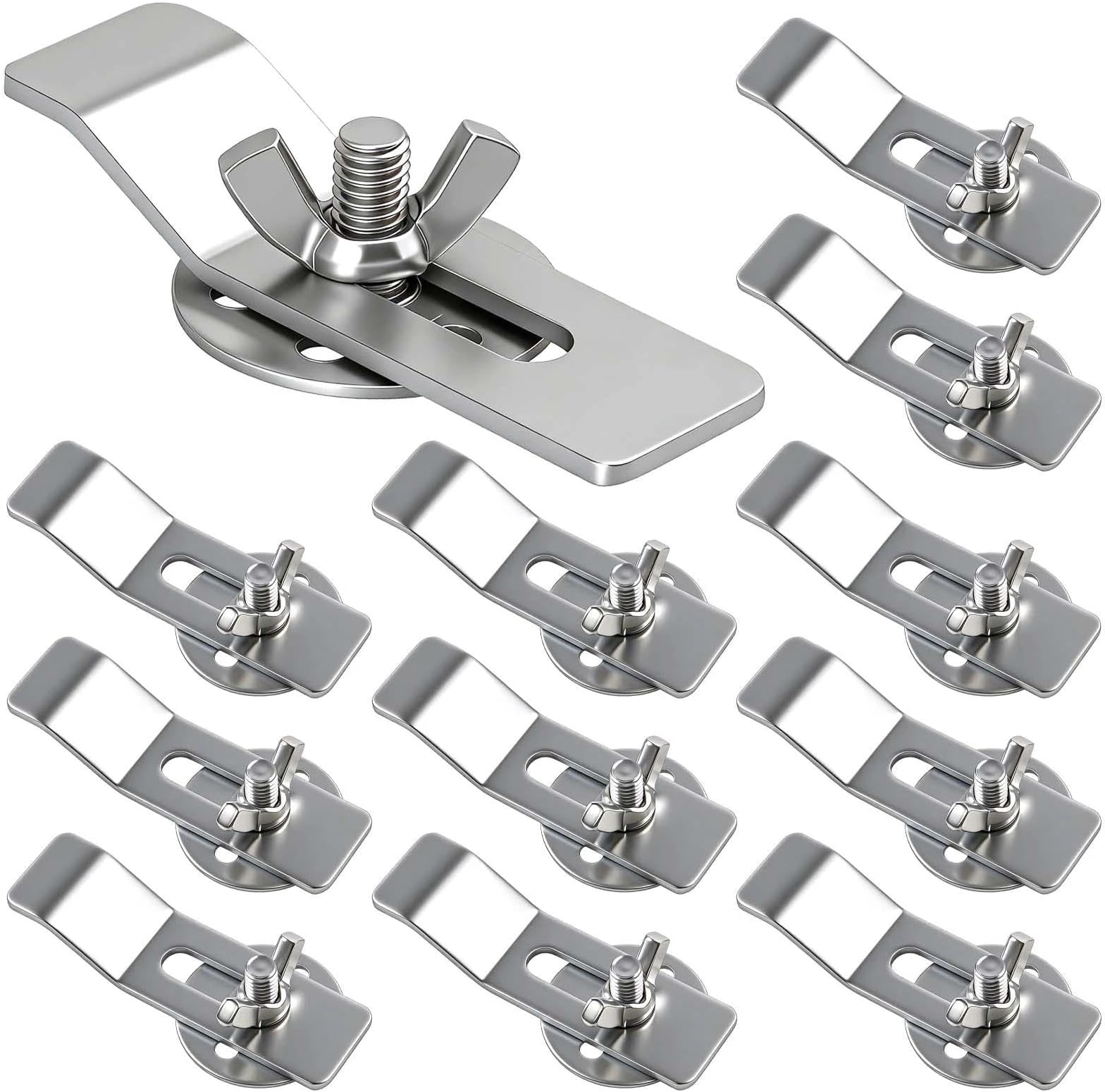 Undermount Sink Clips 12 Pieces Sink Brackets and Mounting Kit Hardware Clips Fixing Clamps for Kitchen Bathroom Sink Marble Granite