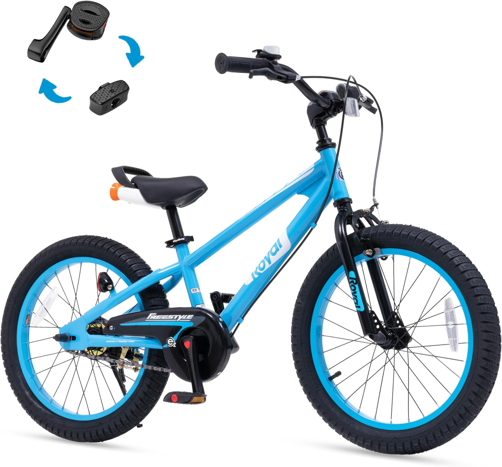 Royalbaby EZ Kids Bike 12 14 16 18 Inch Bicycle with Quick Release Crank Pedal for Beginners Easy Learn Biking Boys Girls Ages 3-9 Years