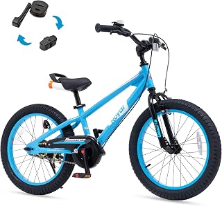 RoyalBaby RB18-30BH 2-in-1 Balance & Pedal Bike, Sky Blue, Rear Suspension