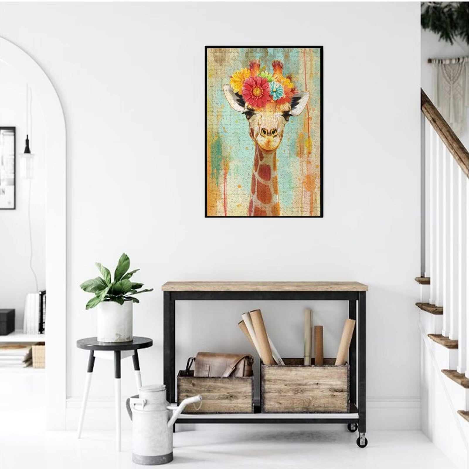 Girafe Puzzle Fleur 3000 Pièces Adultes, DIY Puzzles Classiques Art avec Boîte d'emballage et Photos de Référence, Relaxation/Soulagement du Stress/Jeux Amusants, Creatif Cadeau pour Femme M-1962