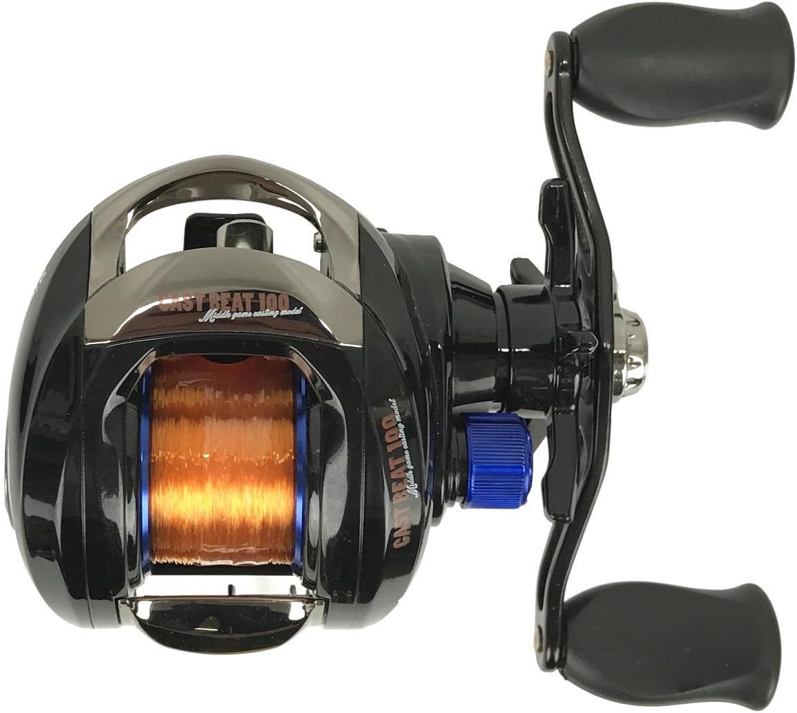 Amazon グローリーフィッシュ Glory Fish ベイトリール キャストビート 100 ブルー 糸付 3号 100m グローリーフィッシュ Glory Fish スポーツ アウトドア
