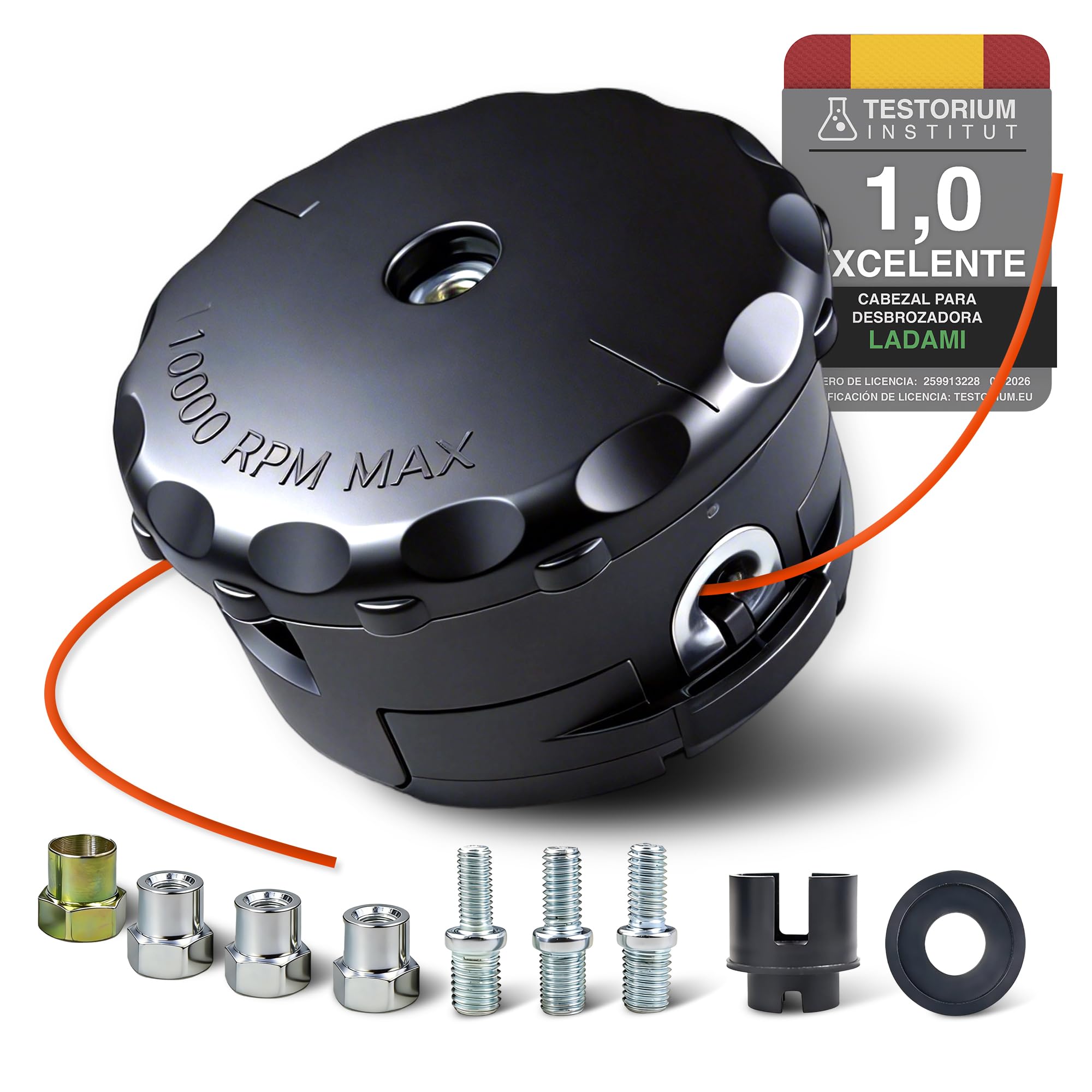 Cabezal de hilo para desbrozadora, accesorios con sistema Tap & Go M10 x 1,25, bobina de hilo universal