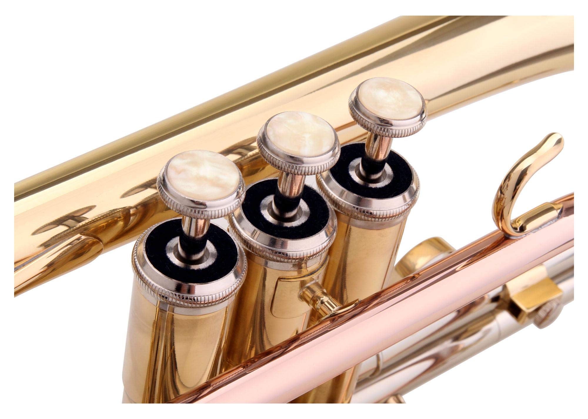 Classic Cantabile CR-400L Cornet en Sib (laiton, pistons inox, coulisse en maillechort, avec étui, embouchure) doré