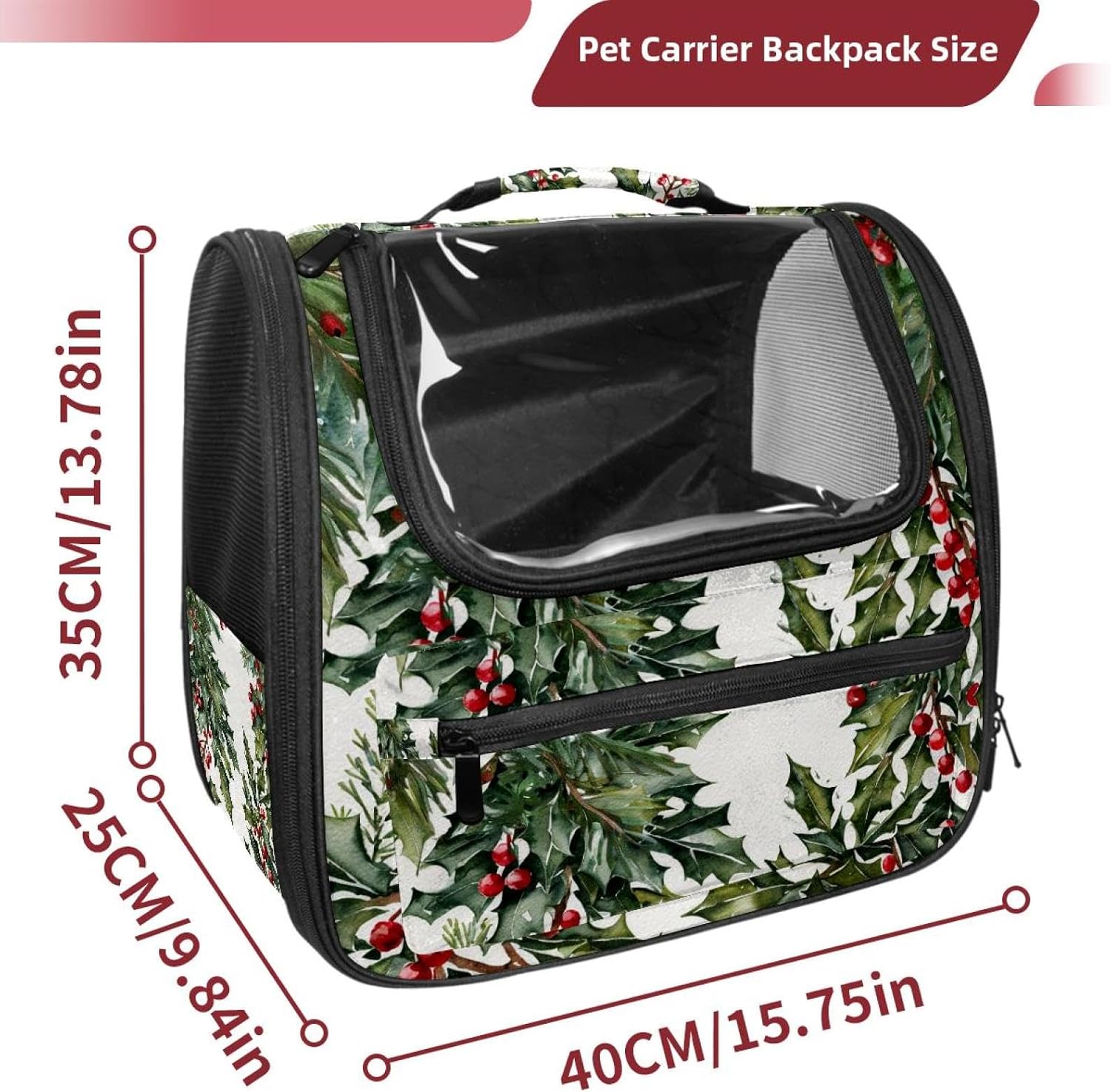 Christmas 1_77 Pet Carrier Soft Sided Carrier for Small Medium Cats Dogs