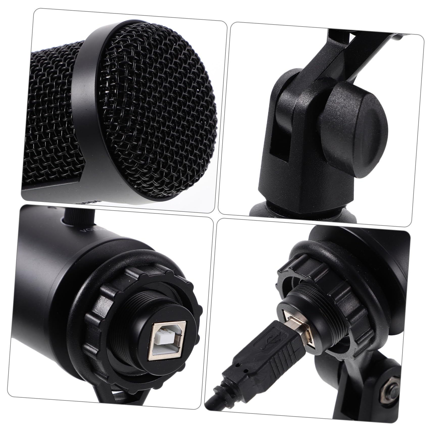 Toyvian USB Kondensatormikrofon Abs Material und Halterung mit Nierencharakteristik Zufälliger Stil Geeignet für Aufnahme Gaming und Videokonferenzen Am Laptop