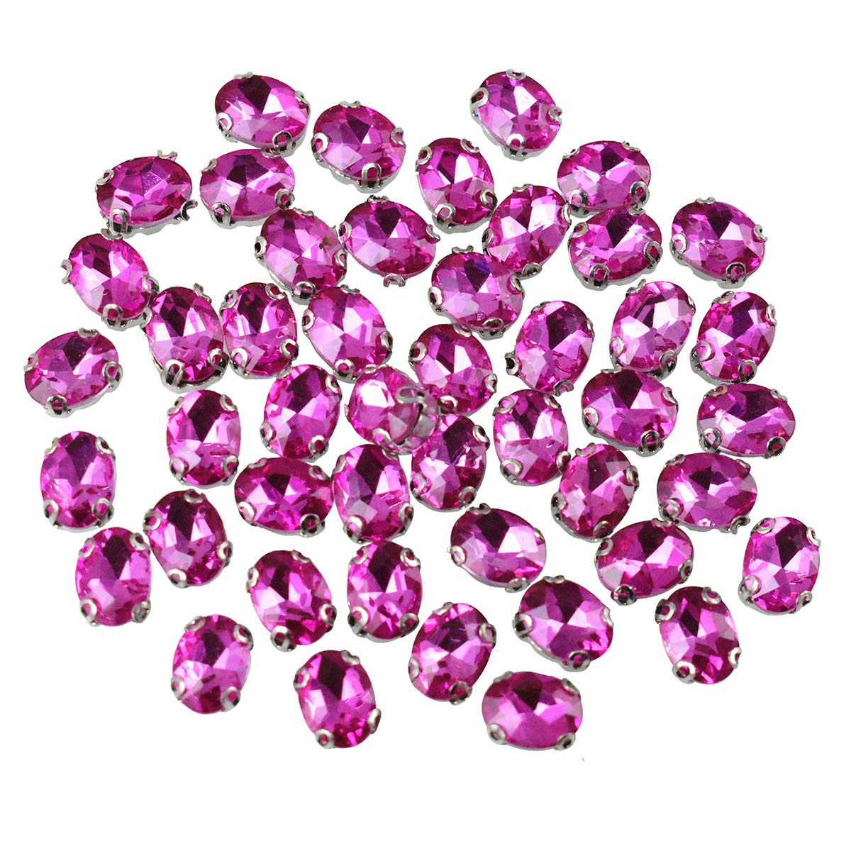 Embroiderymaterial Oval Shape Sew on Glass Crystal Rhinestones with D Shape Claws for Craft, Embroidery and Jewellery Making (6 * 8MM, Pink, 48 Pieces) (B0846MLL2J) Amazon Price History, Amazon Price Tracker