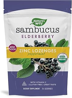 Sambucus Zinc Lozenges with Elderberry and Vitamin C, 24 Count, Mint Flavor (Packaging May Vary)
