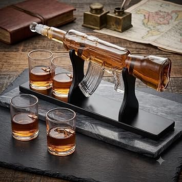 Crystal-Cut Glass Decanter Set with Stopper – Barware for Whiskey & Wine