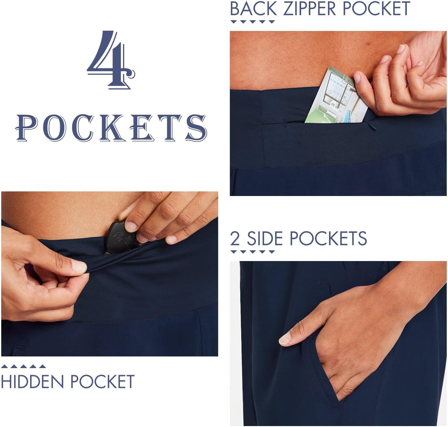 baleaf Womens' 7" Long Running Athletic Shorts with Liner High Waist Workout Gym Quick Dry Soft Split Leg Zipper Pocket - Image 3