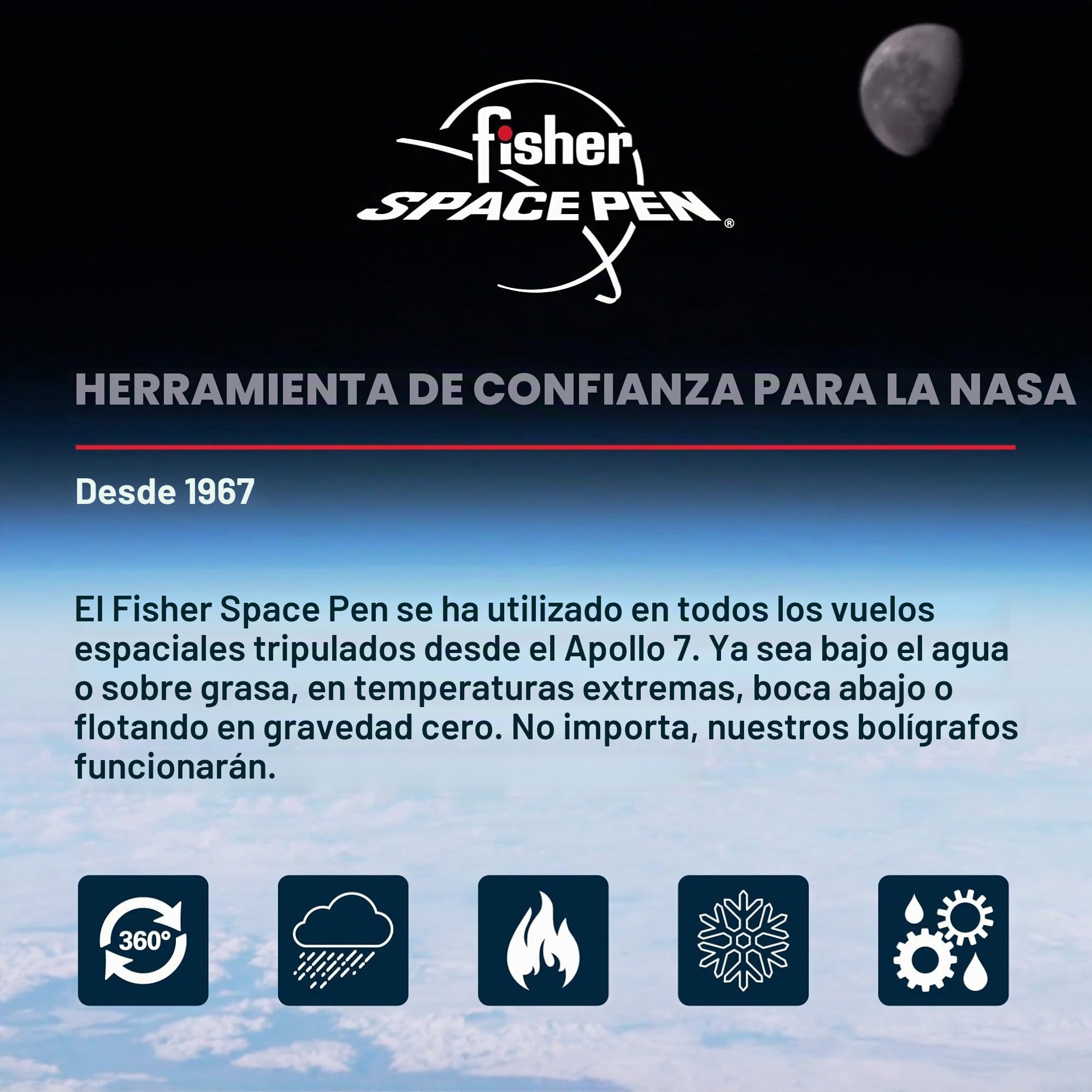 FISHER SPACE PEN FP4308 Cuchillo,Unisex - Adulto, Negro, un tamaño