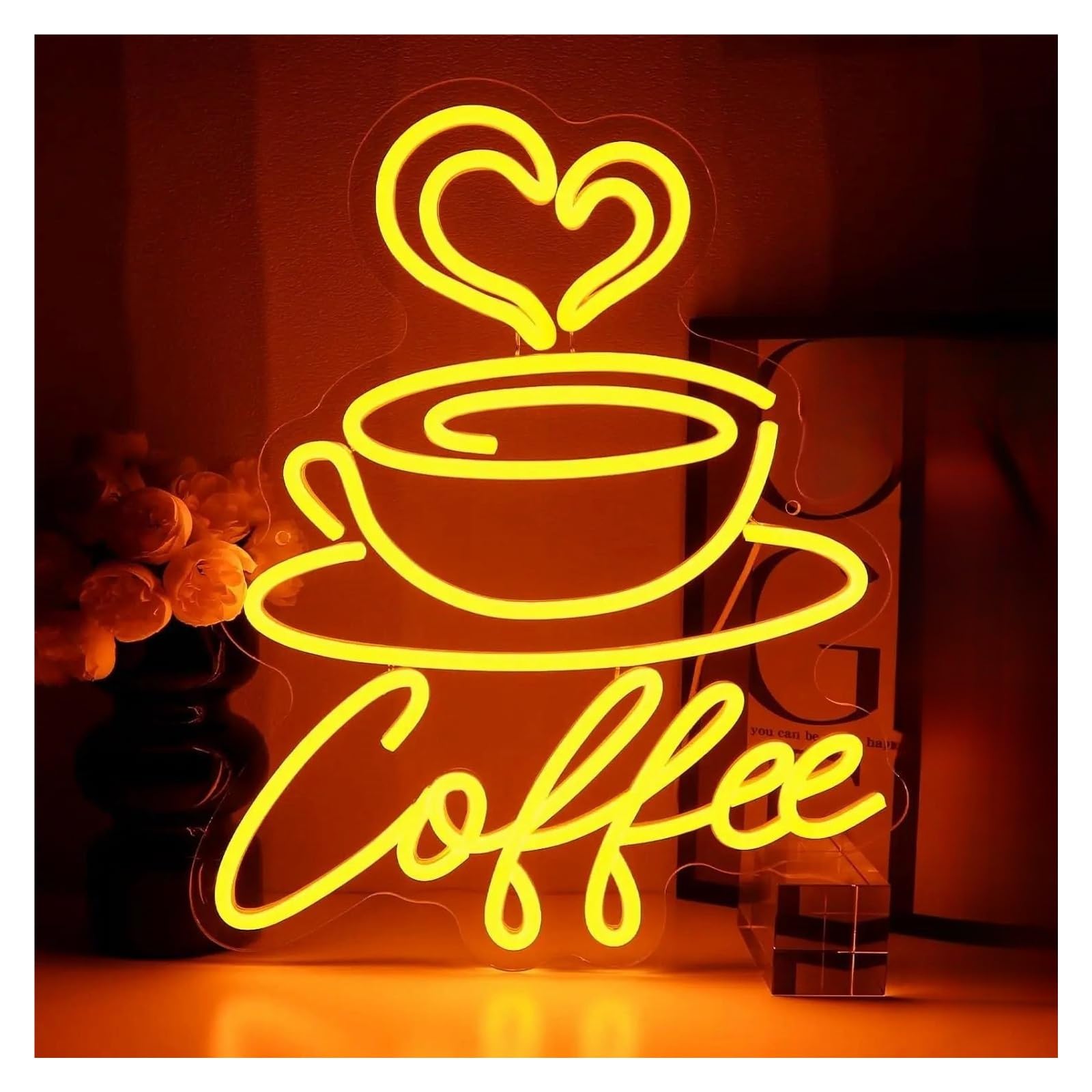 LEMST Signs Lamp Coffee Neon Sign Wall Decor USB Dimmable Light for Coffee Station Bar Shop Kitchen Home Party Decor 31cmx38cm