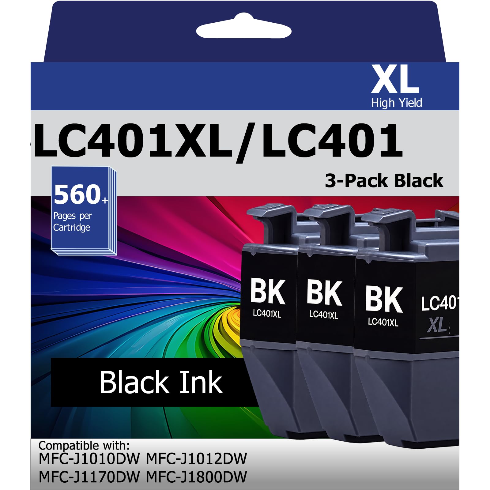 USEHOTI LC401XL Black Ink Cartridges Compatible with Brother MFC-J1010DW