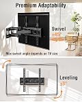 EconoMe TV Wall Mount for Most 26-65 inch TVs, Full Motion TV Wall Mount Swivel and Tilt, Wall Mount TV Bracket Max VESA 400x400, Holds up to 99 lbs, Fits12” 16" Wood Studs