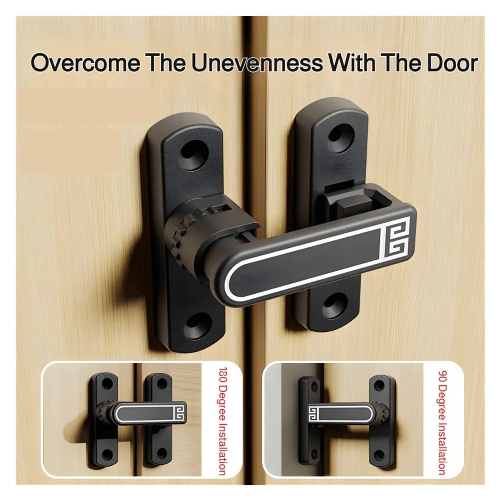 2PCS for Uso Domestico Hasp 90° Serratura Della Porta Fermo Regolazione Girevole Bagno Scorrevole Fibbia Senza Punzonatura Per Porte Finestre