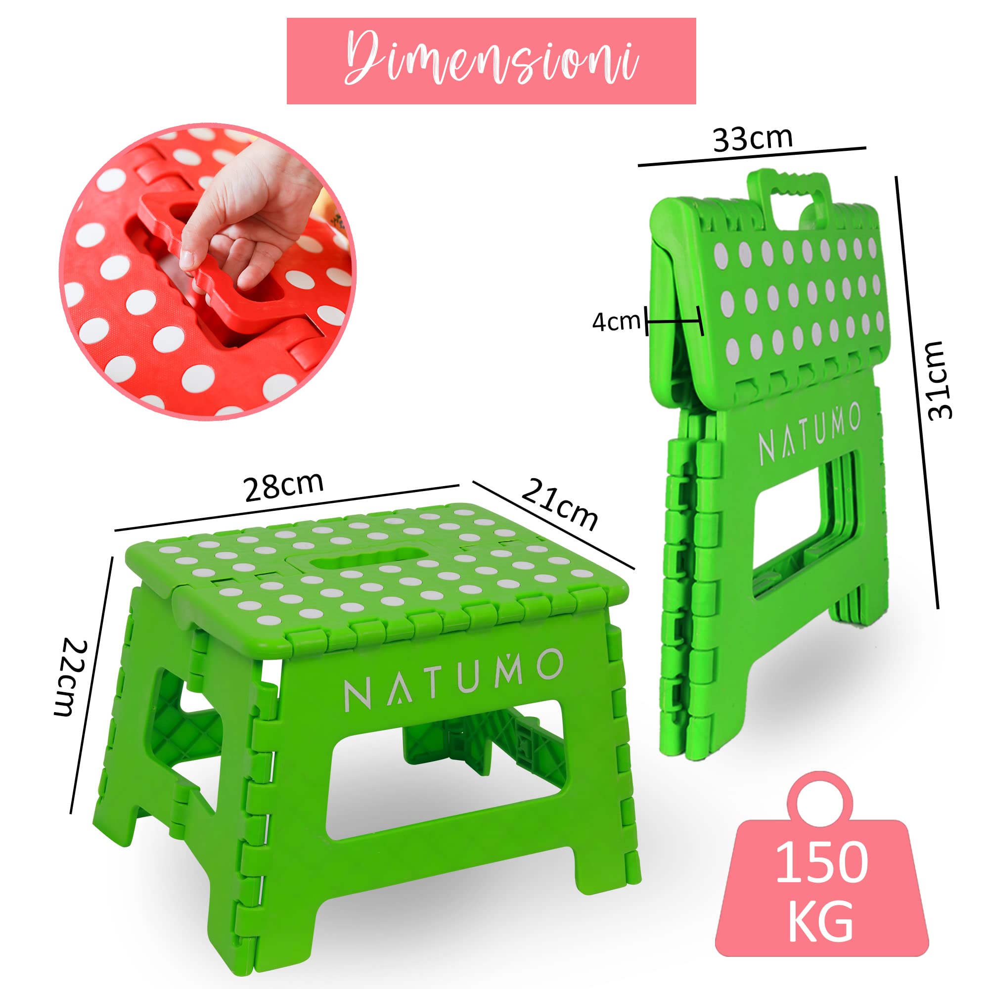 Sgabello Pieghevole Super Resistente, Grande