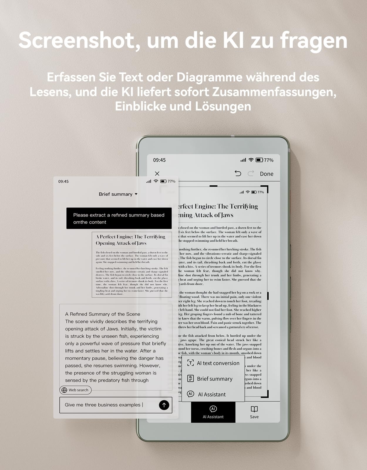 VIWOODS 6,13’’ AiPaper Reader mit 4G-Konnektivität, Ultra-dünnem & leichtem E-Ink eReader, AI-Integration, 300 PPI, einstellbarem Frontlicht, 128 GB Speicher