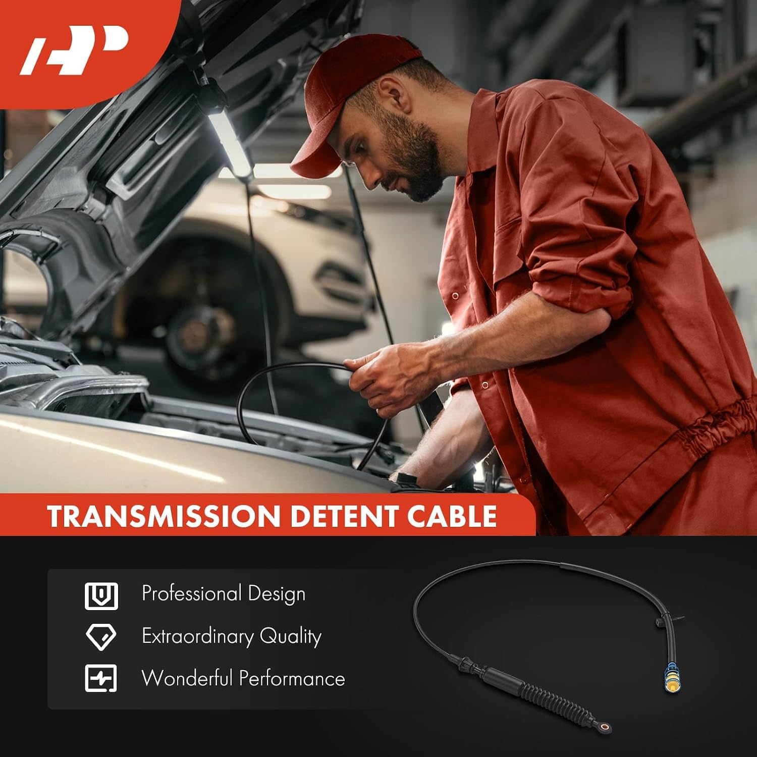 A-Premium 59.45 Inch Automatic Transmission Detent Cable Compatible with Chevrolet Silverado 1500, Silverado 2500 3500 HD, Suburban 2500 & GMC Sierra 1500, Sierra 2500 3500 HD, Yukon XL 2500, RWD