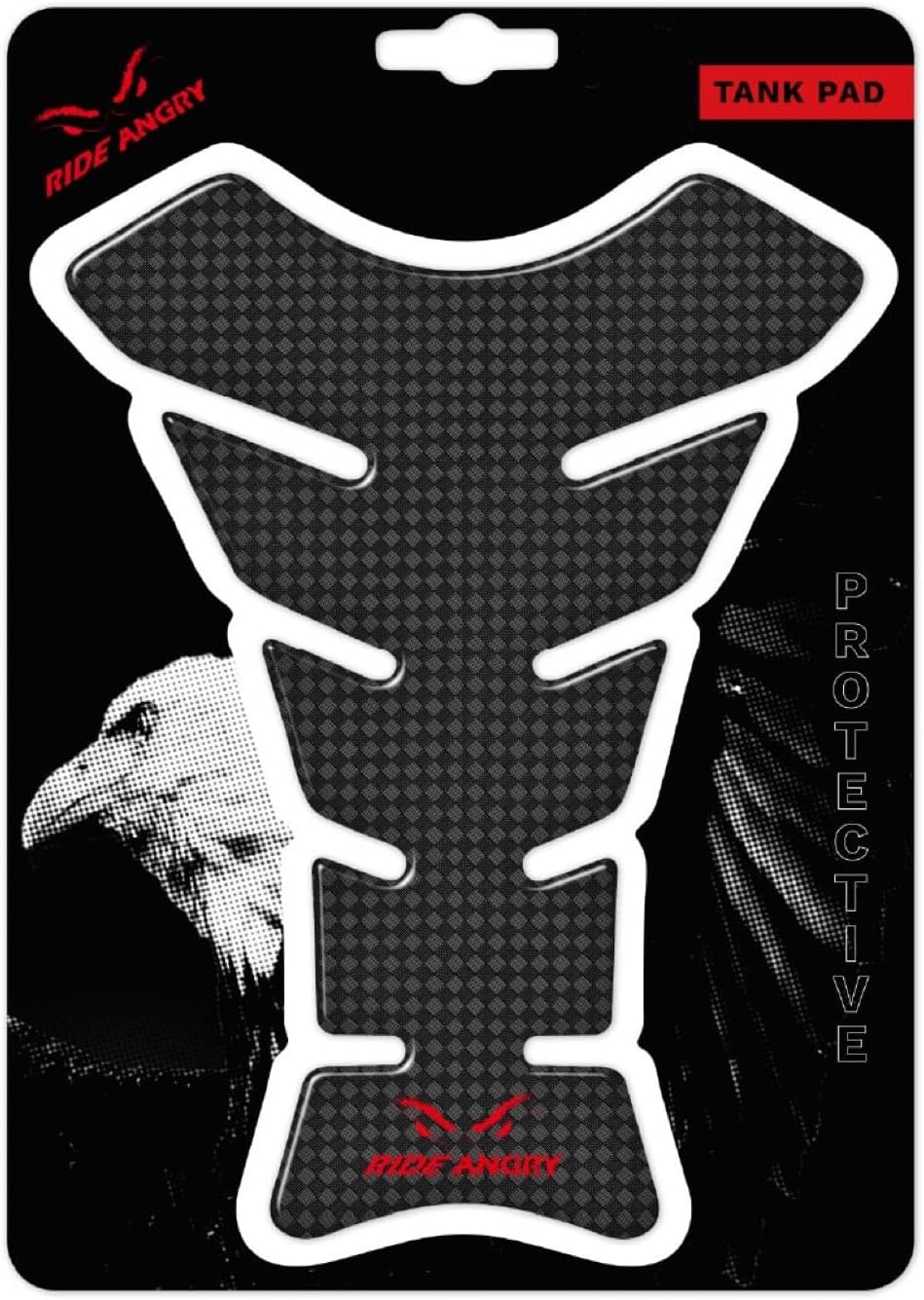 Ride Angry Premium Motorcycle Tank Pad (Carbon, Standard)