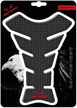 Ride Angry Premium Motorcycle Tank Pad Carbon, Standard