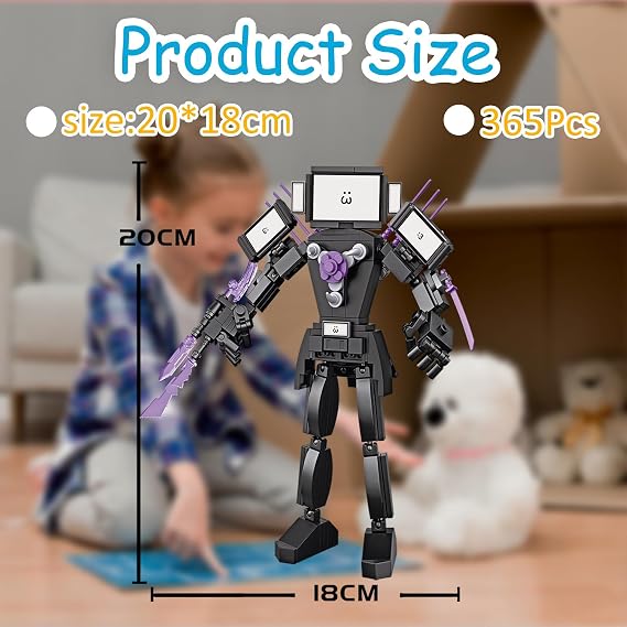 365Pcs Ski-bi-di Building Block Toys, Toilet Game Cameraman Titan TV Man Clockman Figures, for Boys Girls, Gifts Collectible Decorations