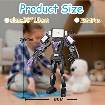 365Pcs Ski-bi-di Building Block Toys, Toilet Game Cameraman Titan TV Man Clockman Figures, for Boys Girls, Gifts Collectible Decorations