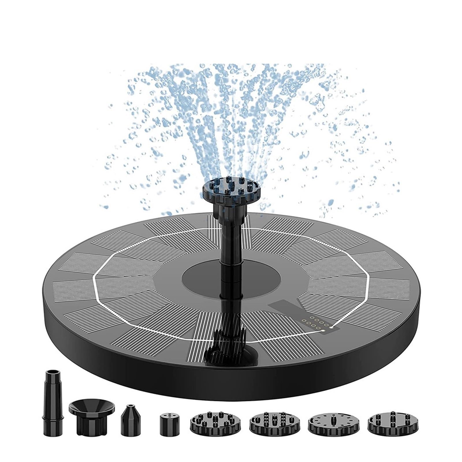Joliane One Color 2.5W Solar Fountain Pump Solar Water Pump, Floating Fountain With 6 Nozzles, For Bird Bath, Fish Tank, Pond