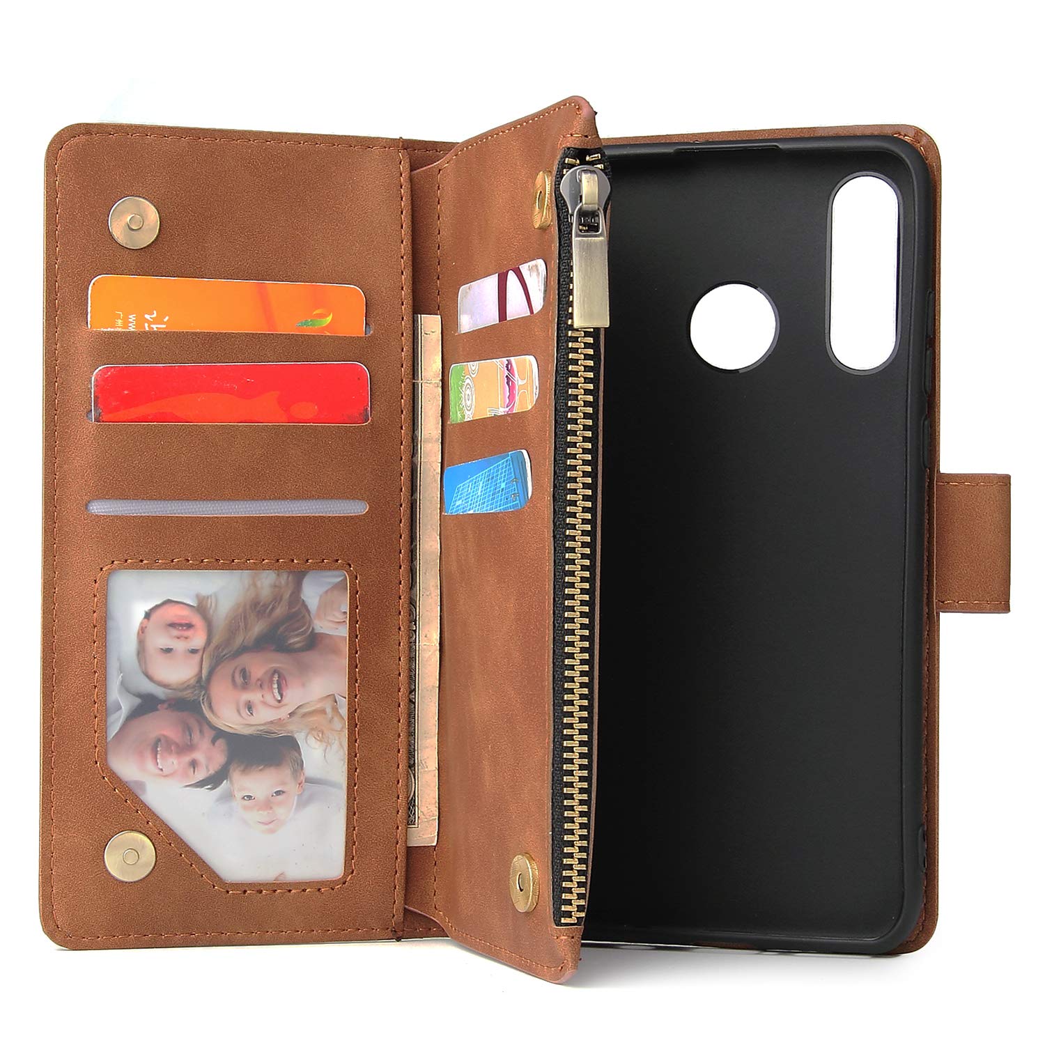 Custodia Portafoglio Per Huawei P30 Lite In PU Con Slot Carte E Cinturino - SATURCASE