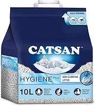 Catsan Hygiene Non-Clumping Cat Litter, 100 Percent Natural, Absorbent, 10 Litre, White