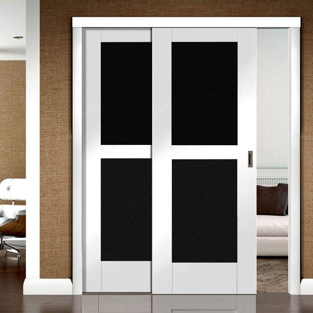 ZEALOTT Frosted Blackout Window Film Static Cling Window Glass Tinting Film for Privacy, Home Security, Heat Rejection, Baby Nursery and Day Sleeping 17.7in. by 78.7in.per Roll (Matte Black)