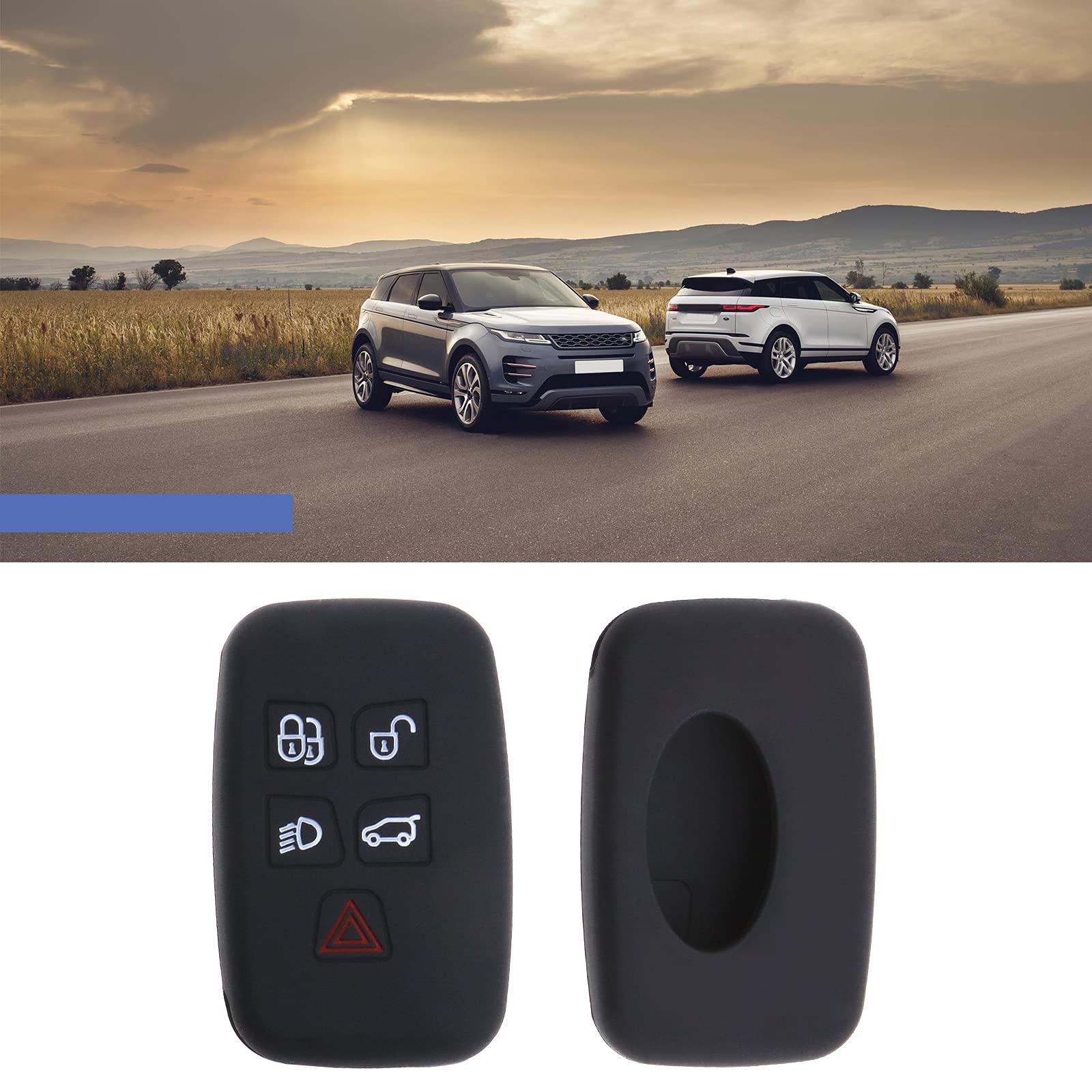 Cover Per Chiave Evoque Xf Xj F-pace Cover Guscio / Copri-chiave Silicone Compatibile Con Land Rover, Jaguar Cover Telecomando Auto