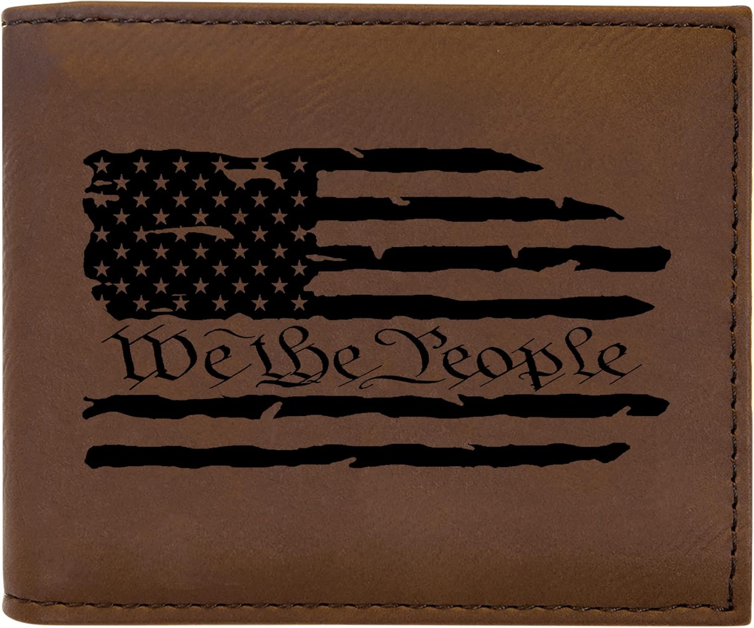 Rogue River Tactical USA American Flag We The People Constitution Men's Leather Bifold Wallet RFID Gift For Him Dad Father United States Billfold Patriotic