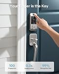 SMONET Verrouillage de porte sans clé avec poignée, intégré WiFi Serrures intelligentes pour porte d'entrée, Empreinte digitale Smart Deadbolt pour porte avant, APP Télécommande, Facile à installer, Auto-Lock, Argent