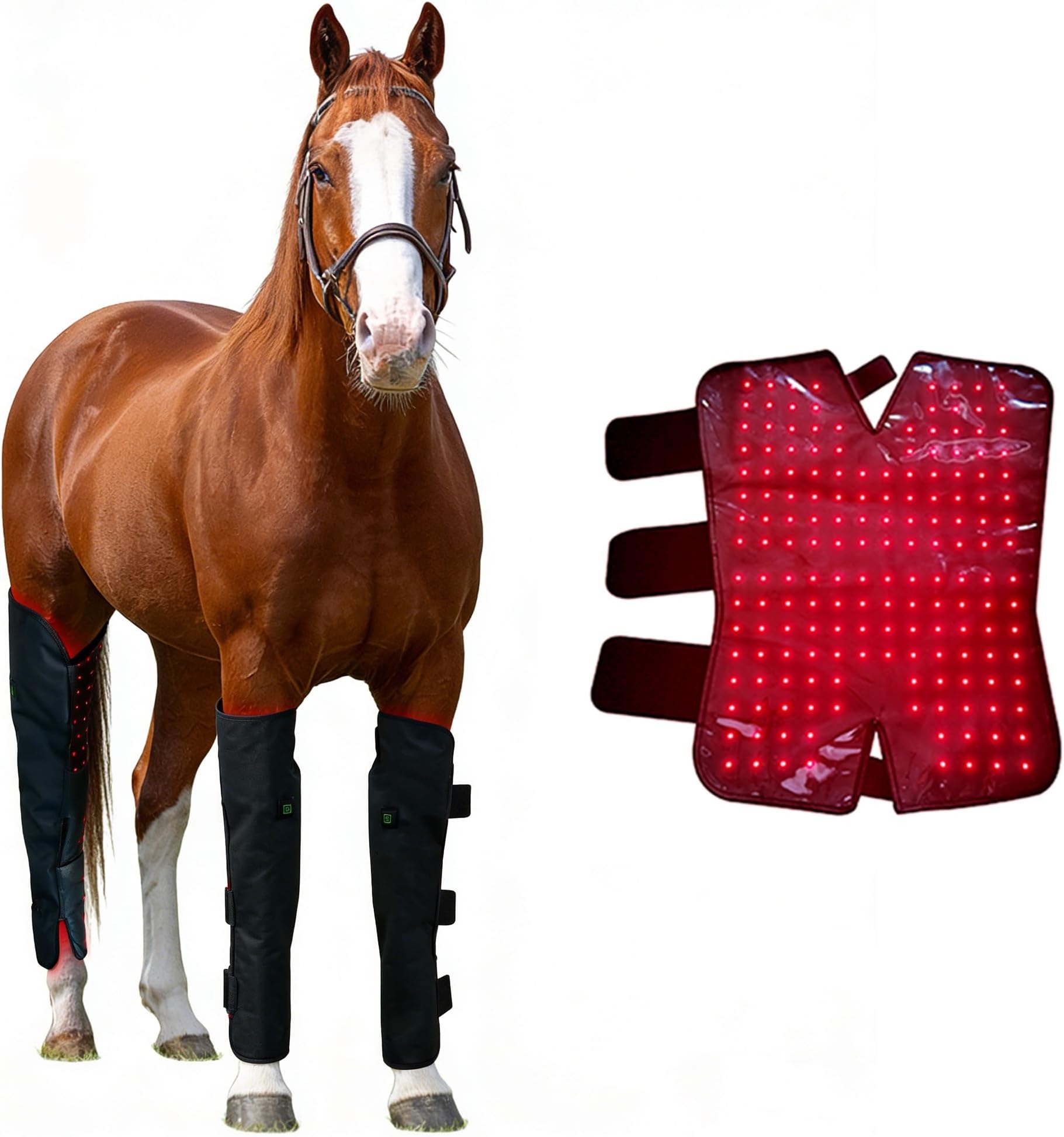 Red Light Therapy for Horse Leg, 3-in-1 168 LED,15-Min Auto Timer for Horse Muscle Pull Wound Recovery(Foreleg)
