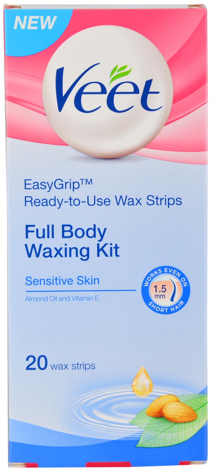 Veet Full Body Waxing Kit Sensitive Skin, 20 Wax Strips Pack Amazon