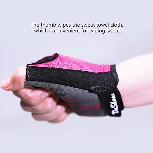 Miniatura 3 de DuShow Guantes de ciclismo de medio dedo para mujer, acolchados de gel, antideslizantes, absorben los golpes, para montaña, carretera, bicicleta,