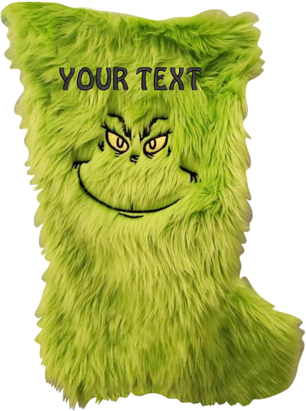 Home and Plan Personalized Green Christmas Stocking